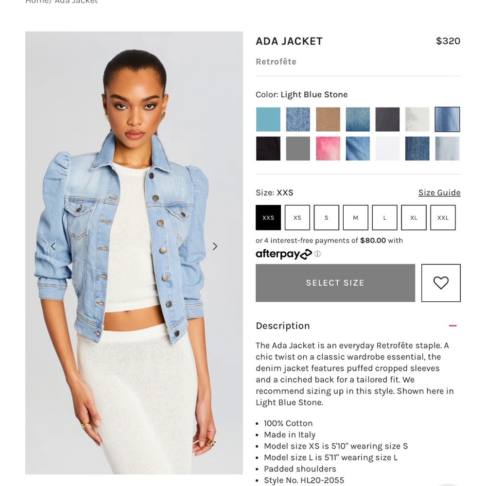 Brand new, never worn Retrofete best seller Jean Jacket